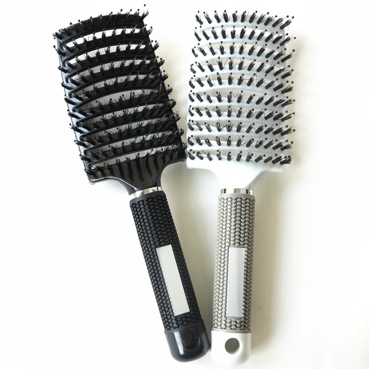Anti-static Heat Curved Vent Comb Barber Salon Hair Styling Tool Hair Brush Boar Bristle for Detangling All Hair Types 1 Piece