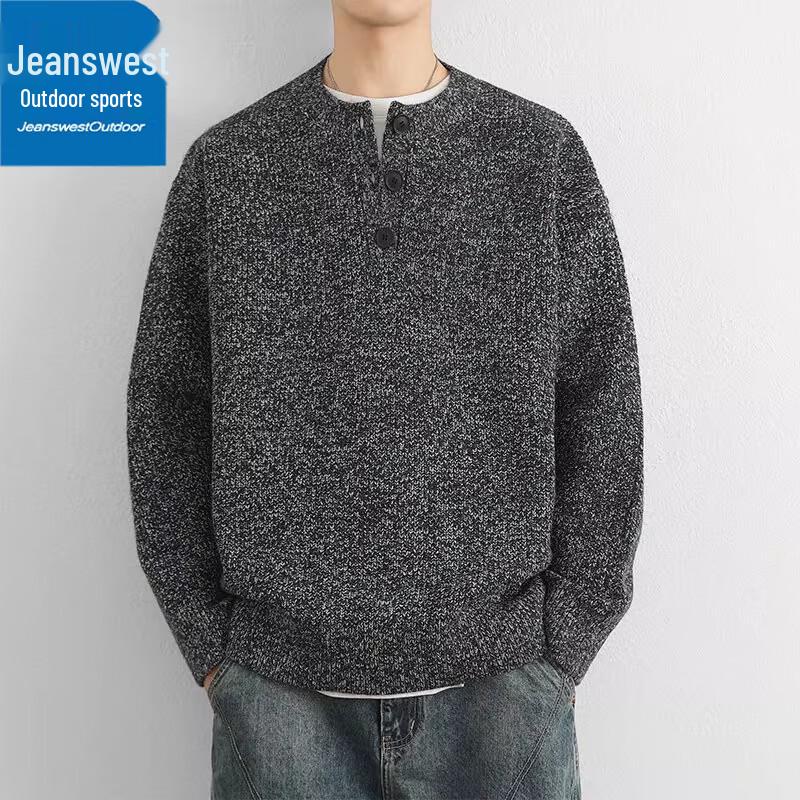 Jeanswest Men's Casual Long Sleeve Knit Pullover