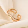 Gold plated full diamond cold wind double open ring Internet celebrity ring