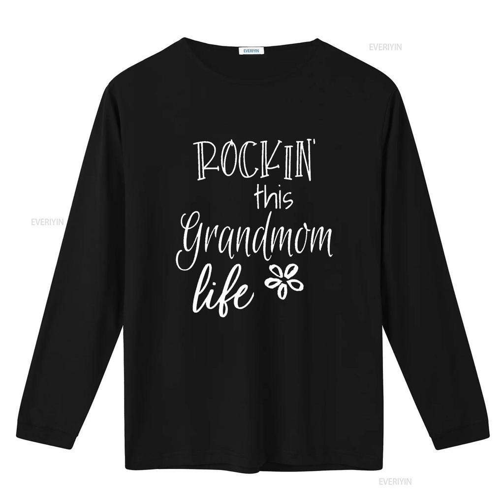 Rockin This Grandmom Life Special Grandma T Shirt Vintage Washed Casual Versatile Streetwear Graphic Unisex Stretched Stylish