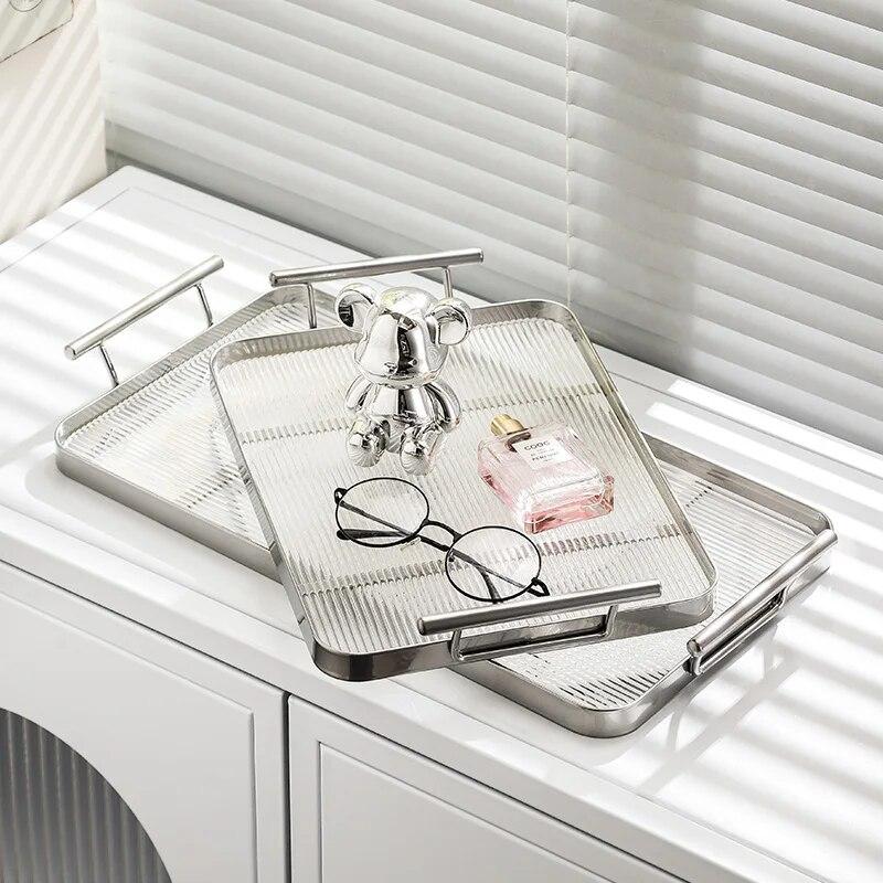 Rectangular Storage Tray Home Living Room Acrylic Key Coffee Table Storage Storage Cup Kettle Tray Home Desktop Decorative Plate