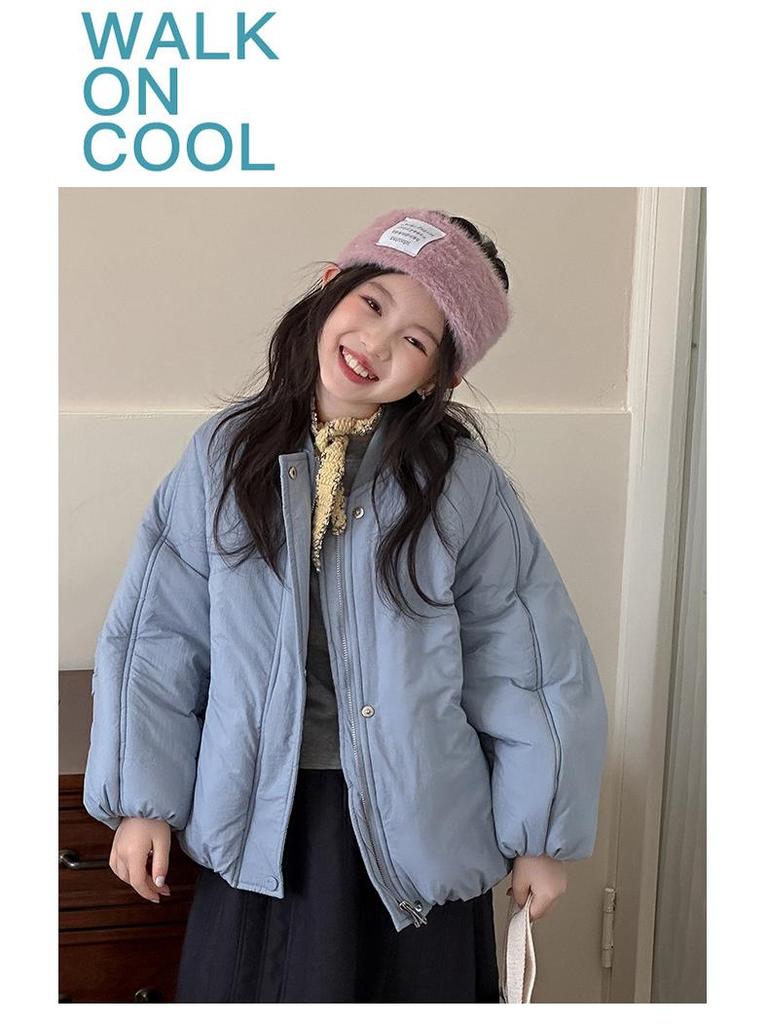 Girls' Trendy Quilted Cotton Baseball Jacket - Autumn/Winter 2025 Kids' Fashion Outerwear