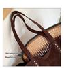 Retro Rivet Soft Surface Large Women's Tote Handbag