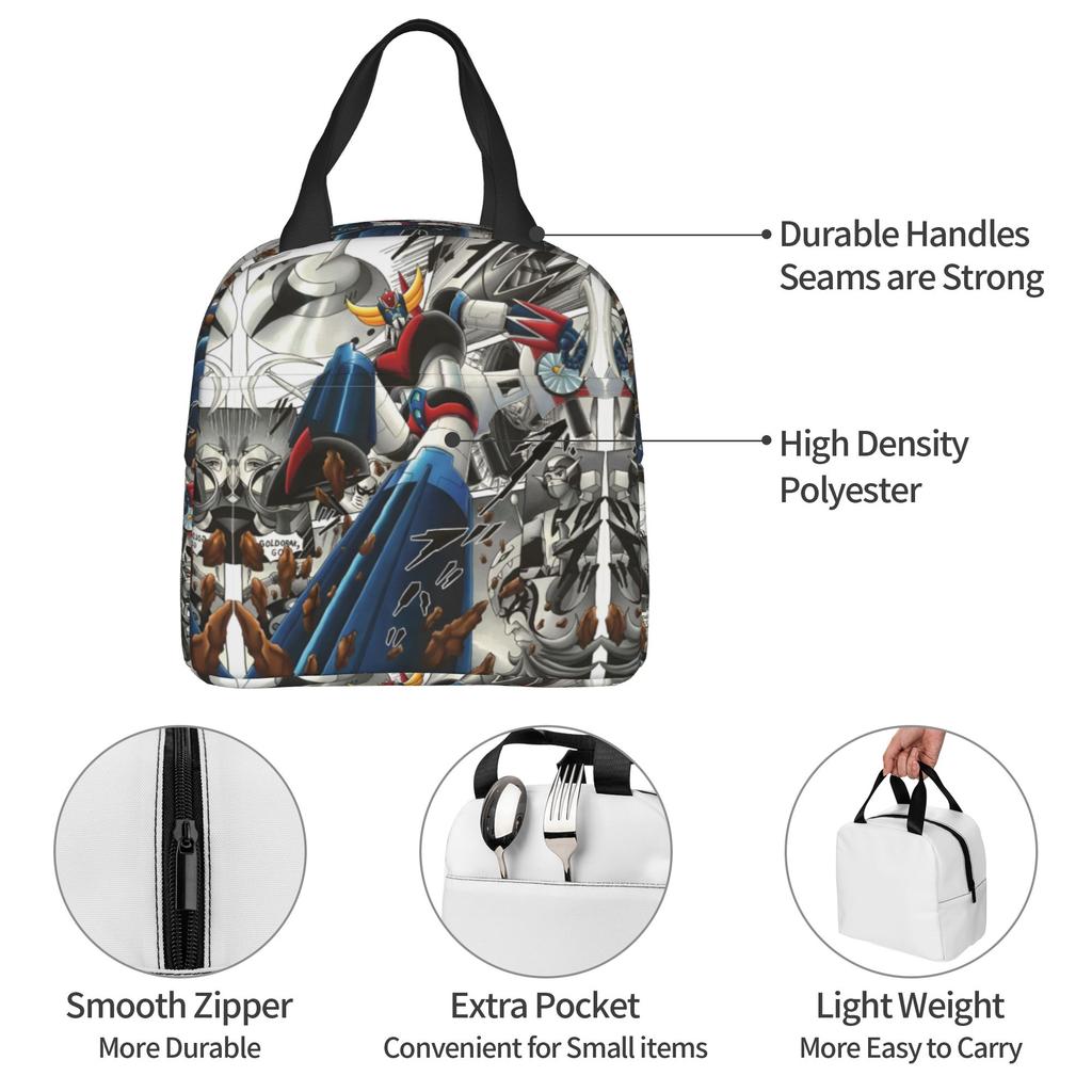 Custom Robo Grendizers Insulated Lunch Tote Bag for Women Men Anime Portable Thermal Cooler Bento Box School