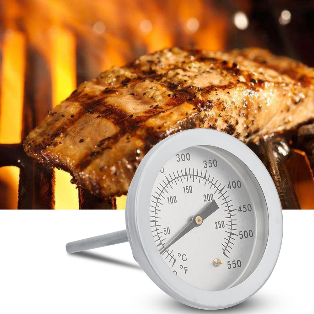 BBQ Thermometer, Stainless Steel Grill Smoker Thermometer 50550 with Double Scale, for Oven Grill BBQ Cooking
