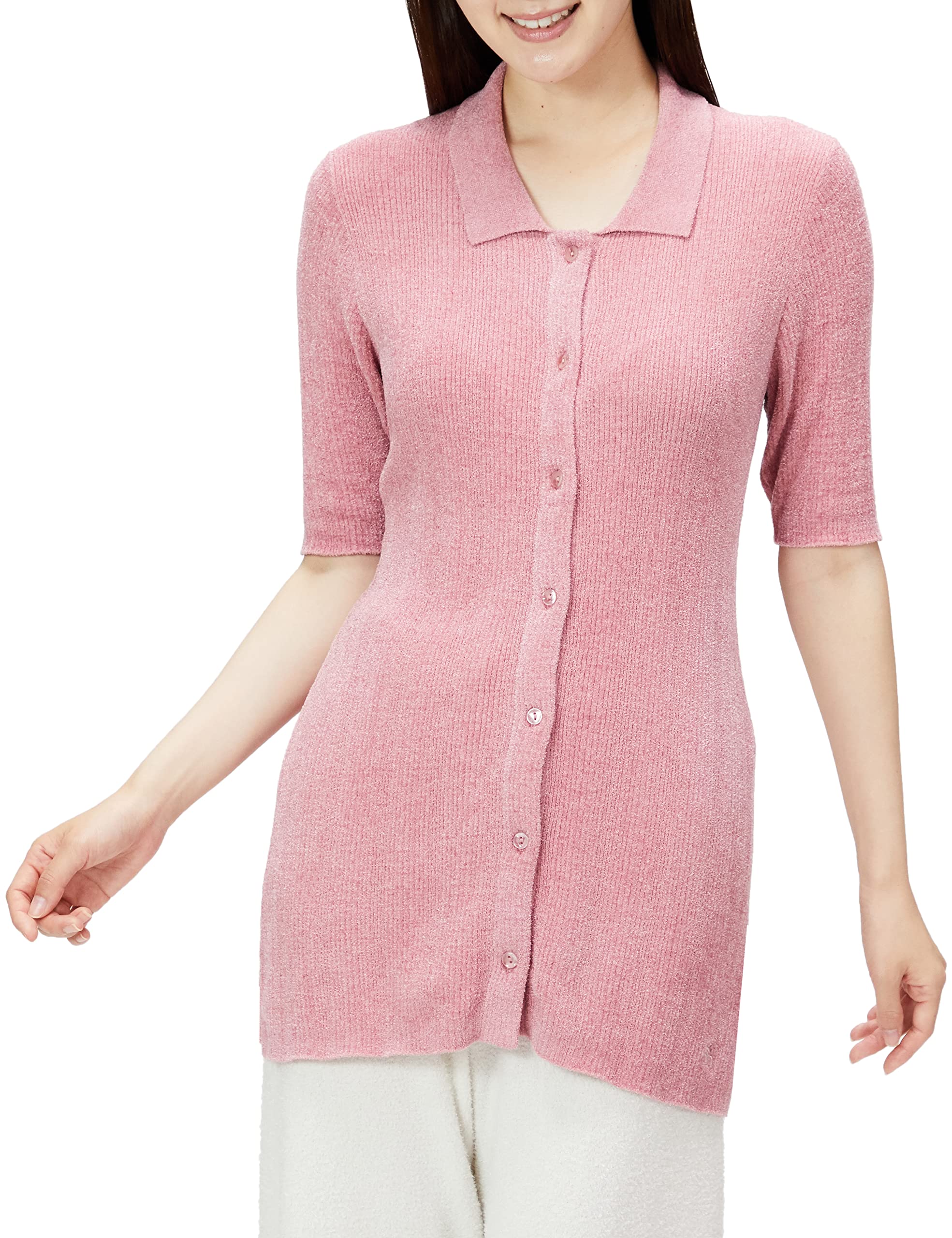 

Snidel Home Sorbet Touch Ribbed Collar Pullover SHNT222009 Pink F Women s розовый