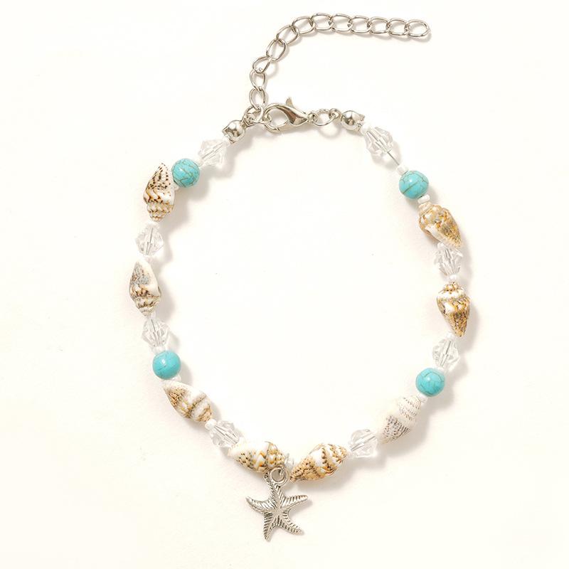 Summer Beach Shell Starfish Summer Beach Anklets for Women Tortoise Ankle Bracelet On Leg Girls Barefoot Handcraft Chain Jewelry