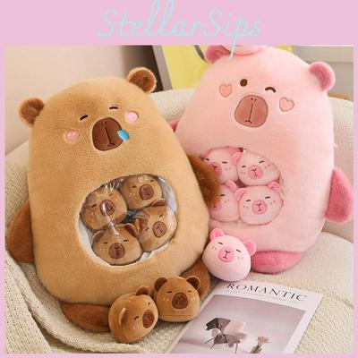 Brinquedo Capivara de Pelúcia  Uma Bolsa Grande  Bonecas de Pelúcia Criativas de Capivara  Brinquedos de Pelúcia