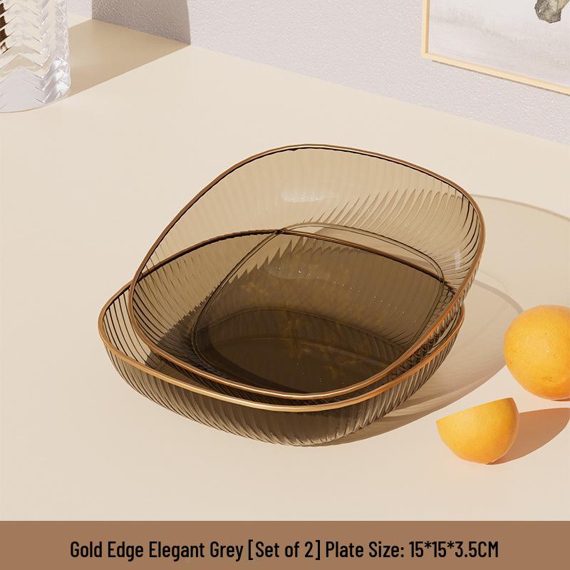 Elegant Transparent Vinegar and Snack Dish - Food Grade Plastic Plate for Dipping Sauces
