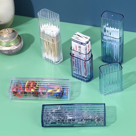 Boîte de rangement pour cure-dents, mini étui de rangement portable en plastique transparent pour cure-dents pour voyage