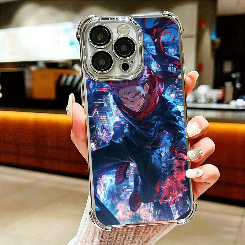 Anime Itadori Yuji JUJUSU Soft Phone Case For iPhone 15 16 17 Air 14 Pro Max 16E Plus 13 12 Mini Plating Anti-Fall Fundas
