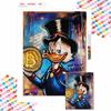 5D DIY Diamond Art Painting Kits for Adults, Donald Duck, A Financial Tycoon Full Round Crystal Diamond Kits for Beginner for Home Wall Decorate