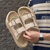 Summer One-word Sandals Soft-soled Boken Shoes Casual Beach Velcro Outer Wear Beach Shoes 371296 white-J