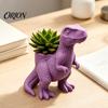 Unique Birthday Gift 3D Printed Dinosaur Planter, Decorative Flower Pot, Tyrannosaurus Rex Stable Base Desktop Planter Plant Pot for Succulents Cacti