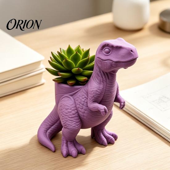 Unikátní narozeninový dárek 3D tištěný květináč dinosaurus, Dekorativní květináč, Tyrannosaurus Rex Stabilní základna Stolní květináč Květináč pro sukulenty kaktusy
