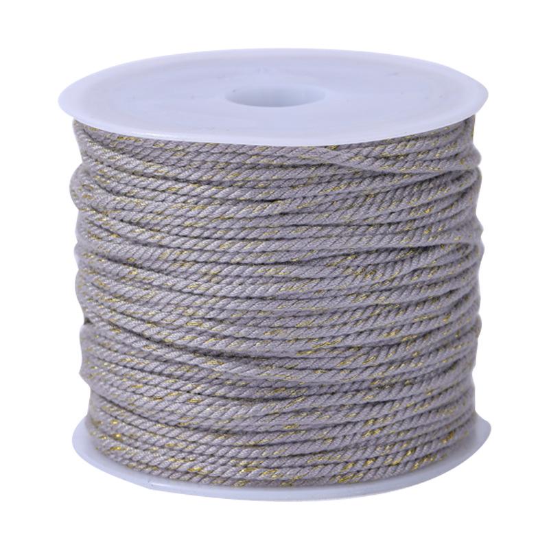 Tibetan Gold-Plated Woven Bracelet with Bodhi Beads and Cotton Rope