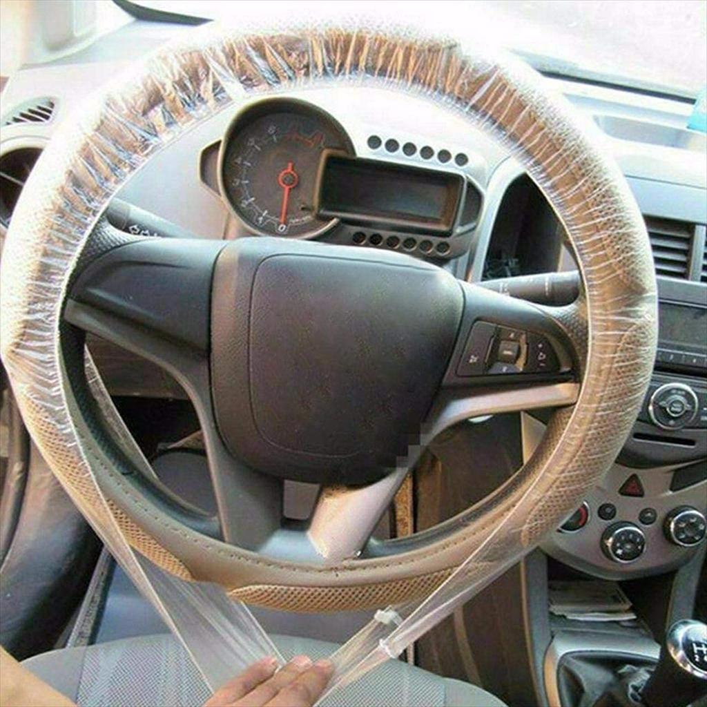 moonwood Steering Wheel Cover Thin Disposable Steering Vinyl Regular Car Light Car Truck 500 Pieces Simple Cover