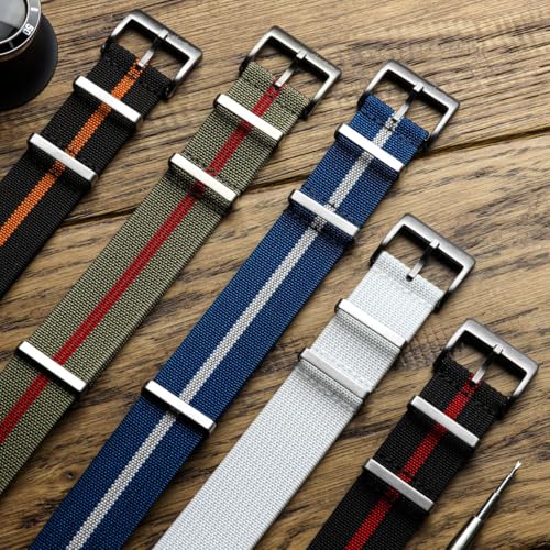 WatchGecko Ridge Military Nylon Watch Band - Stylish and Durable Bond - 20mm