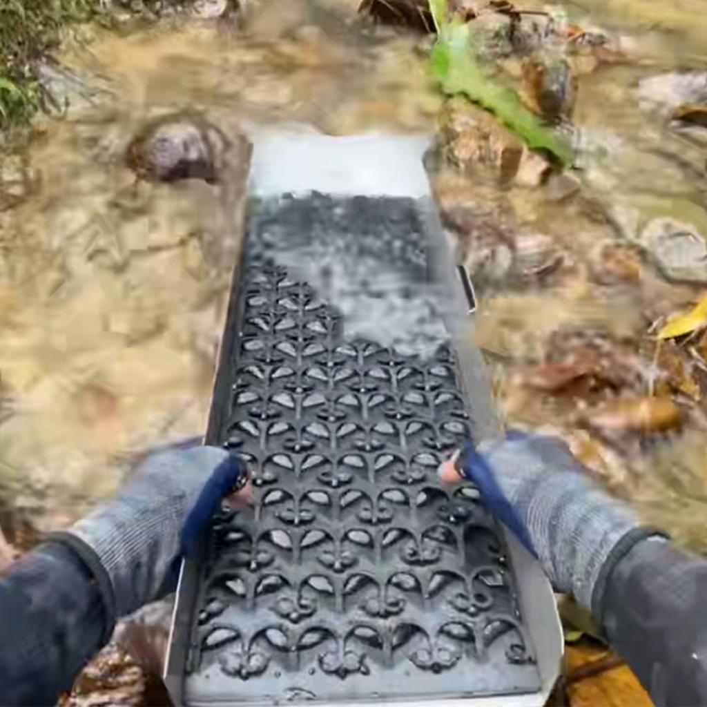 Rubber Gold Panning Mat with Riffles Gold Recovery Sluice Box Mat for Outdoor Prospecting
