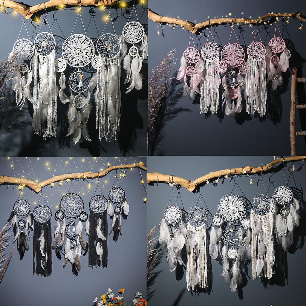 Nordic Five-Piece Feather Dream Catcher Wall Hanging Decor Set