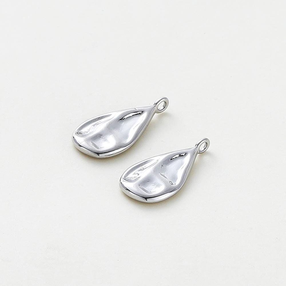 4pcs/lot 18K Gold Color Plated Wave Pattern Drop Shape Pendants Charms Leaves Necklace Pendant For DIY Jewelry Making  Supplies