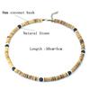 Módní pánský náhrdelník Přírodní kokosová skořápka Dřevěný límec 19 palců Choker Colar Tygří oko Howlitový kámen Collana Dárek pro něj