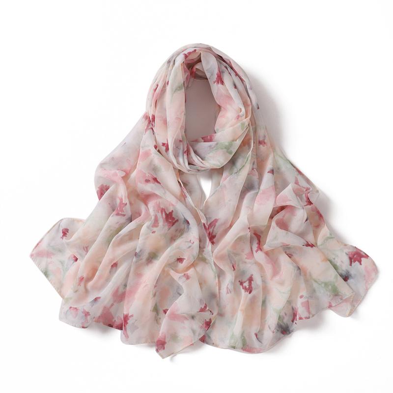 70*175cm Women Striped Floral Chiffon Hijab Fashion Scarf Lady Wraps Shawls Muslim Headband Islamic Scarves