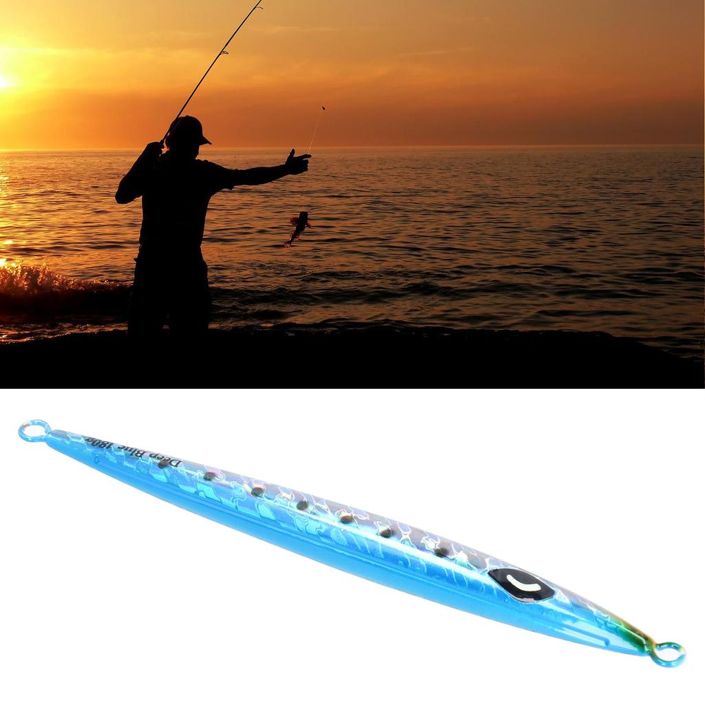 180g Metal Artificial Simulation Fishing Lure Luminous Jigging Fast Sinking Bait Tackle