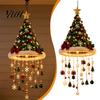 Durable Christmas Hanging Art Tree Ornament with LED Lights, Lighted Pendant Star Topper, Luminous Decorative Snowflake Pendants Xmas Festive