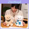 Charming Blue Scarf Arctic Bear Plush Doll For Kids Soft Cuddly Companion