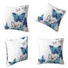 Blue And White Butterflies Square Pillowcase Cushion Cover Pillow Case Throw Pillow Cover for Home Bedroom Car