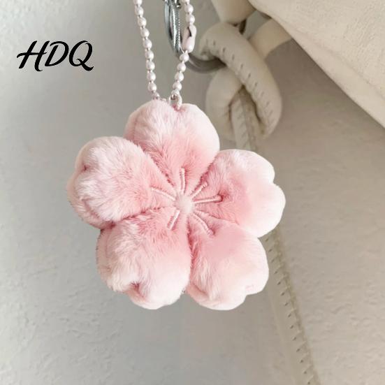 Tote Bag Keychain 1/2/3Pcs Pendant Soft Plush Cherry Blossom Design Key Chain