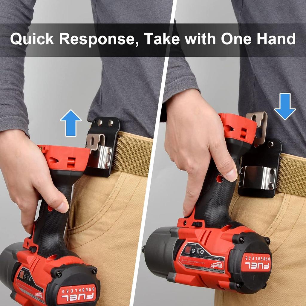 Clip-On Tool Belt&Drill Holder&Portable Hook Holster for Cordless Drill,Impact,Nailer,Tape Measure or Any Tools with Hanger Clip