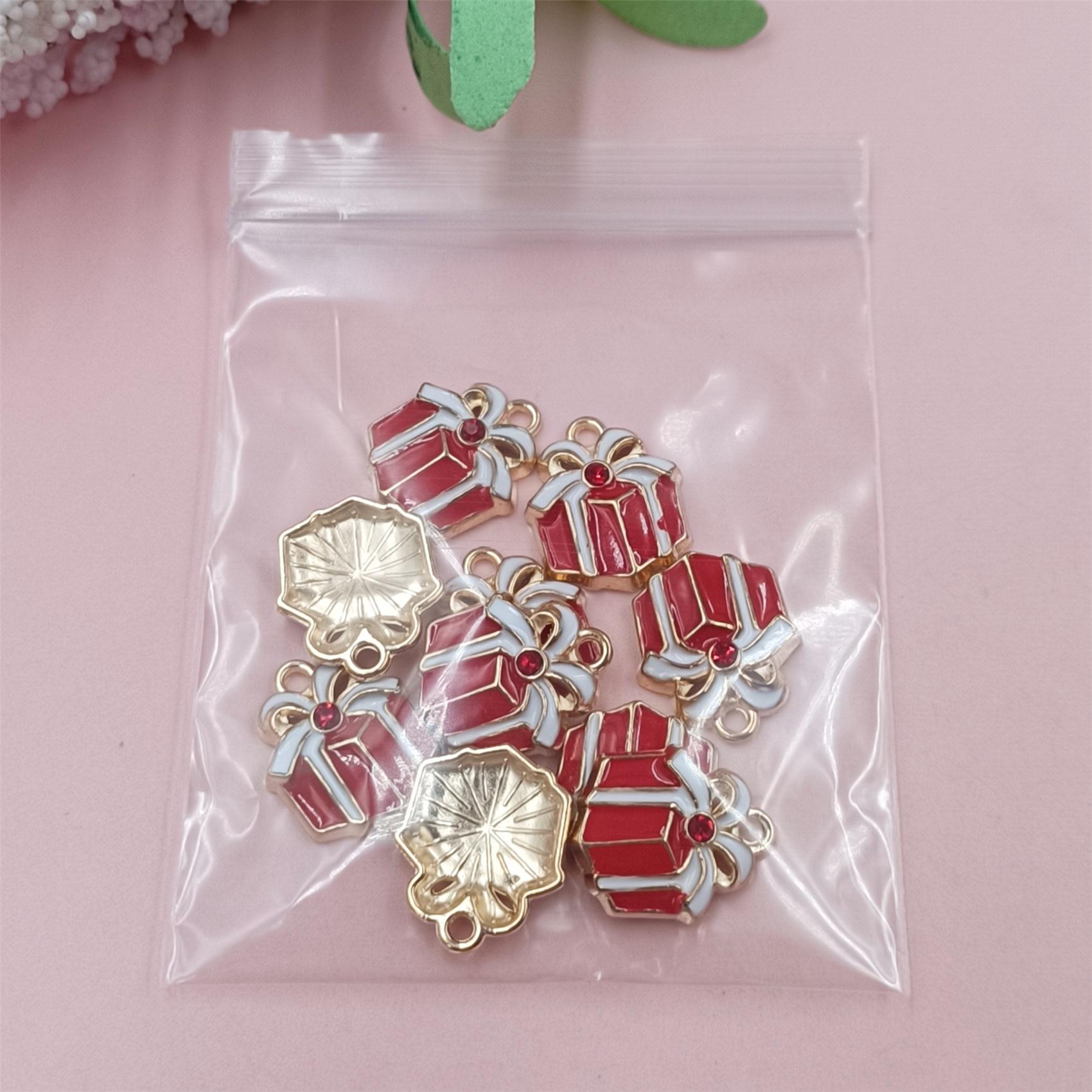 

Высококачественные самодельные материалы, рождественский тематический кулон, аксессуары для рождественской елки, рождественские украшения из сплава, 10 шт., сделай сам Gift Shaped 1