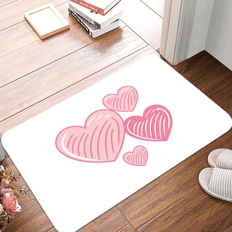 Love Printing Non-Slip Small Rug Waterproof Easy To Clean Floor Mat for Indoor Outdoor Use Durable Home Decoration Beautiful