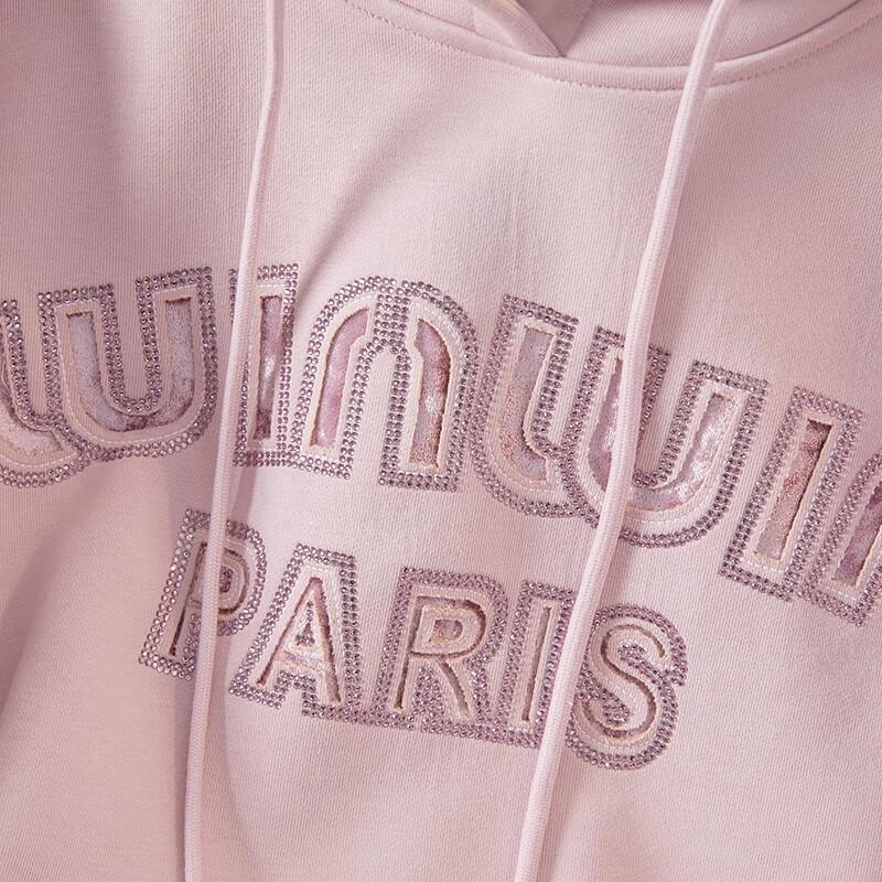 Ta Chi Women's 2025 Fall Embroidered Rhinestone Hooded Sweatshirt