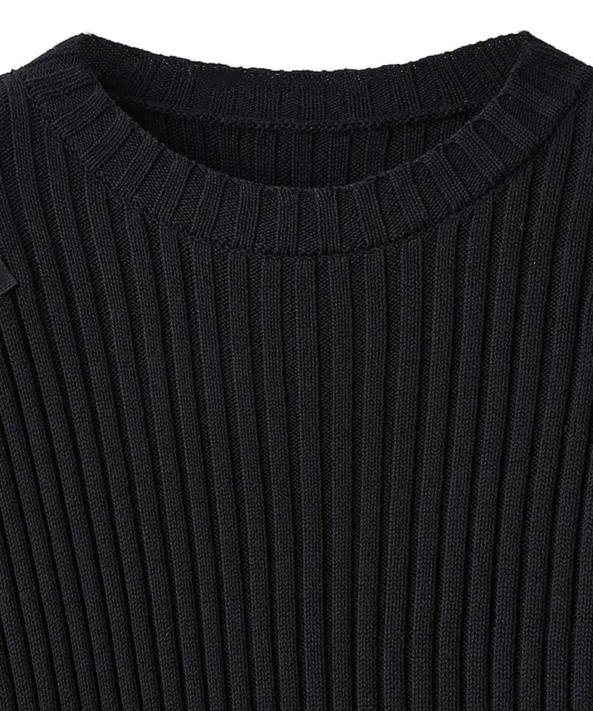 NOIRER Cotton Damaged Combat Knit (Black)
