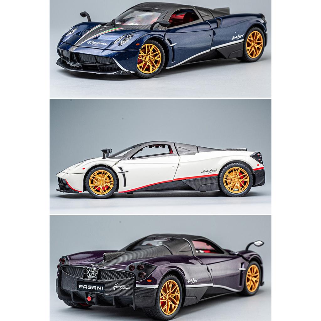 1/24 Scale Huayra Diecast Car Model Toy, Pull Back Toy Vehicle with Sound and Light for Kids Toddler Boys Girls Gift Collection