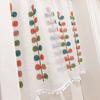 Semi Sheer Voile Drapes Embroidered Leaves Short Curtains Home Decoration Bath Curtain  Cafe
