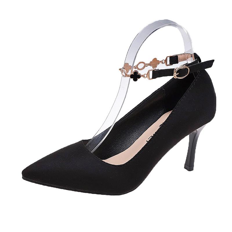 

2025 autumn new stiletto high heels women s stiletto versatile French fashion pointed one-word with high heels single shoes 40