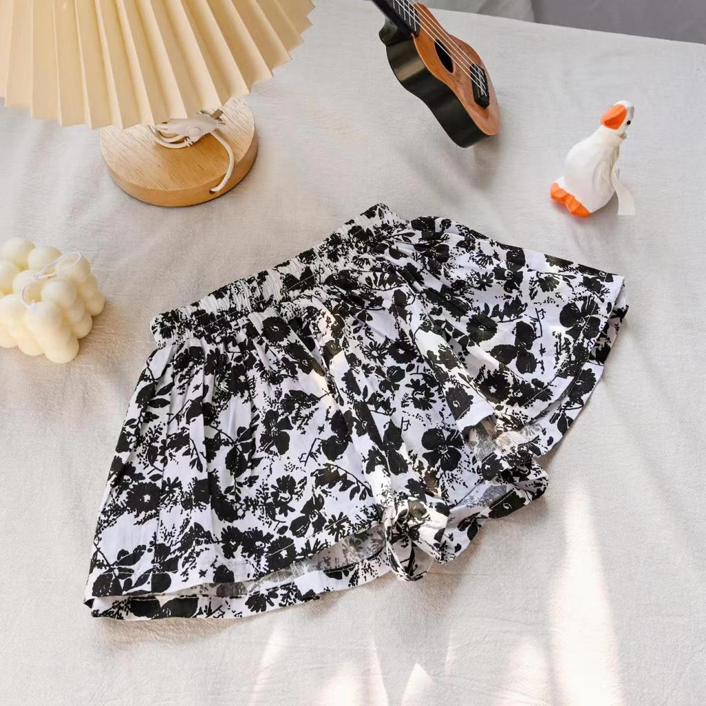 2023 Summer Korean Floral Skirt Shorts for Girls - Sweet Fashionable Kids' Hot Pants