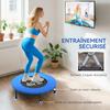 Mini fitness trampoline, exercise trampoline with non-slip feet, 100 kg load, diameter 81 x 22.5 cm, blue and black