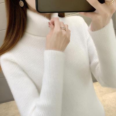 Cashmere Sweater Pullover Women Autumn and Winter Half High Collar Solid Casual Long Sleeve Knitting Bottoming Sweater Top