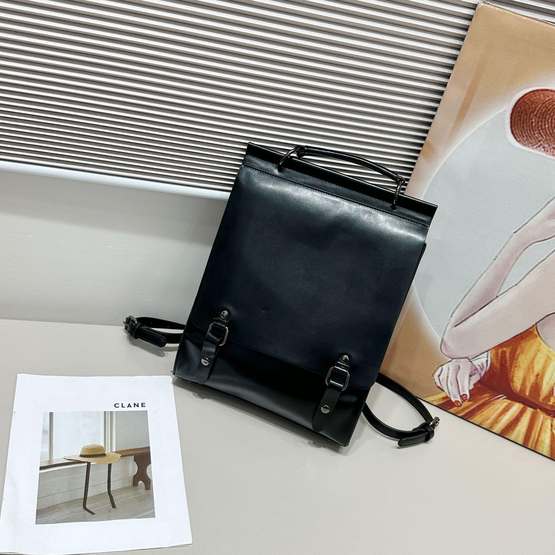 

Женский рюкзак-кроссбоди из натуральной кожи высокого класса – в корейском стиле, легкий, идеально подходит для колледжа, вечеринки или повседневного использования чёрный