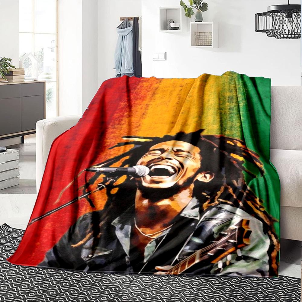 Bob Marley Blanket Comfortable Great for Picnics Office Chair Bedding for All Seasons Digital Print Perfect Gift for Relatives and Friends