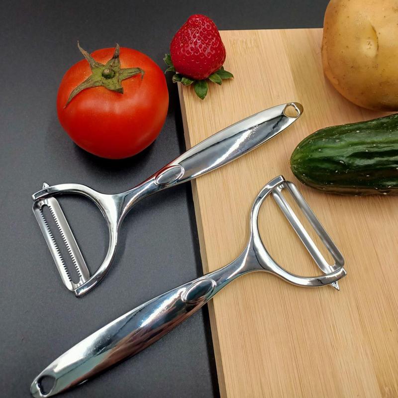 Multifunctional Peeler Zinc Alloy Wide Peeler Hole Design Pear Skin Peeler Kitchen Tools With Sawtooth And Blade Mouth Camping