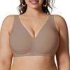 Plus Size Wireless Seamless Bra with Jelly Strips Ice Fabric Outer Expanding Lifting Gathered Leopard Print Intimates for Women