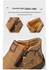 Autumn/Winter Men's Mid-Top Leather Slip-On Martin Boots - Large Size, Handmade, Stitched, Business Style.