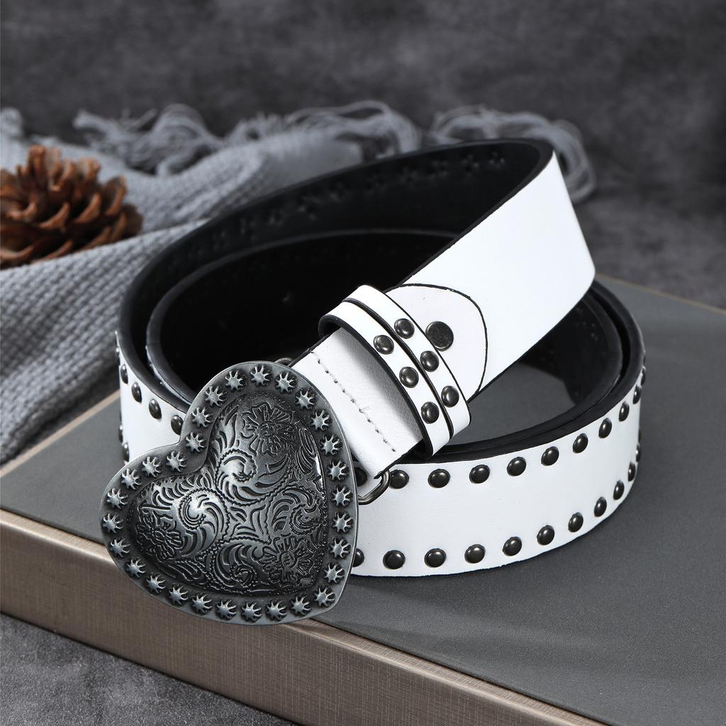 American Retro Love Belt Rivet Belt Decorative Punk Waist Spice Girl Personality Belt