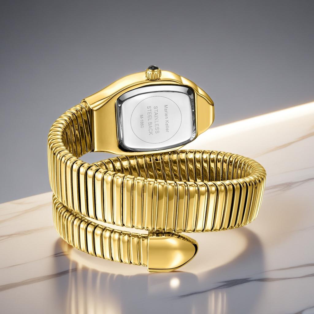 Watches Women Luxury Diamond Unique Snake Shape Waterproof Quartz Ladies Watch Clock